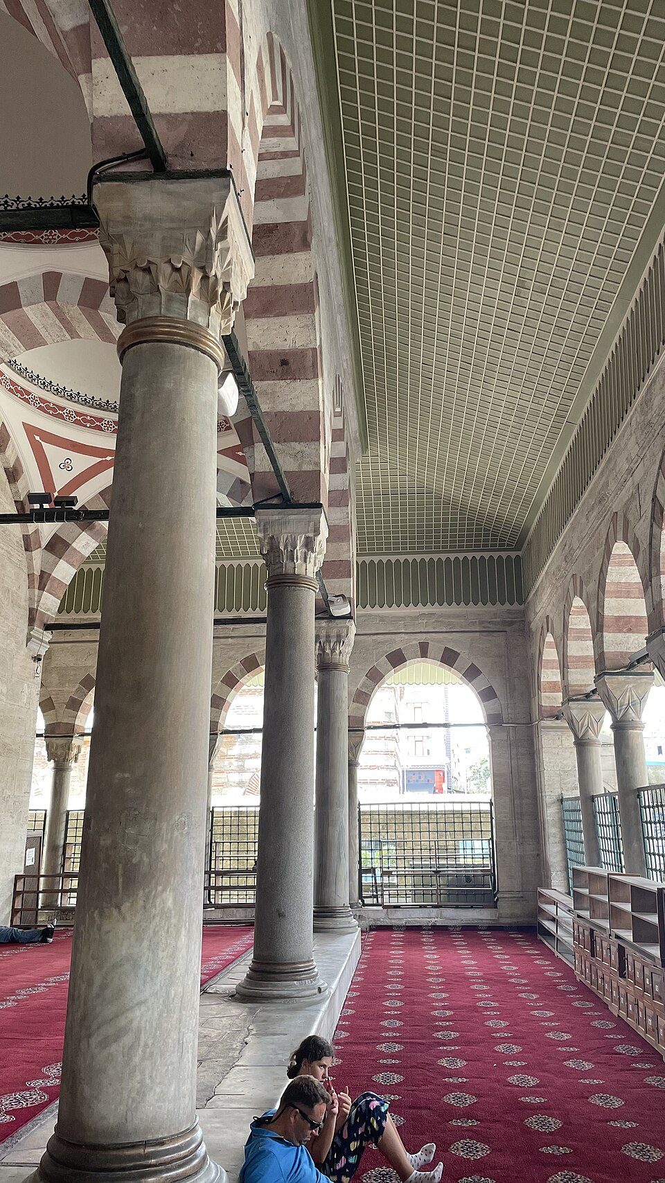 Columns and arches line the entrance portico of Kılıç Ali Paşa Mosque in Tophane.