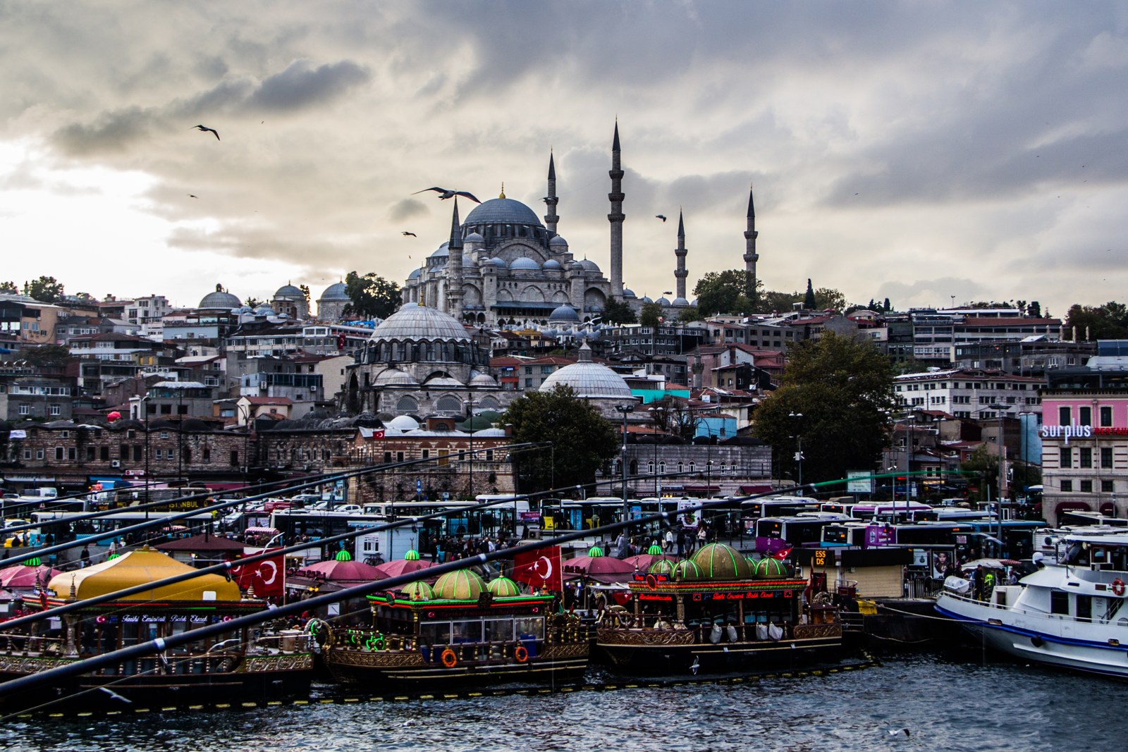 Süleymaniye above the Eminönü waterfront, photographed in October 2015.