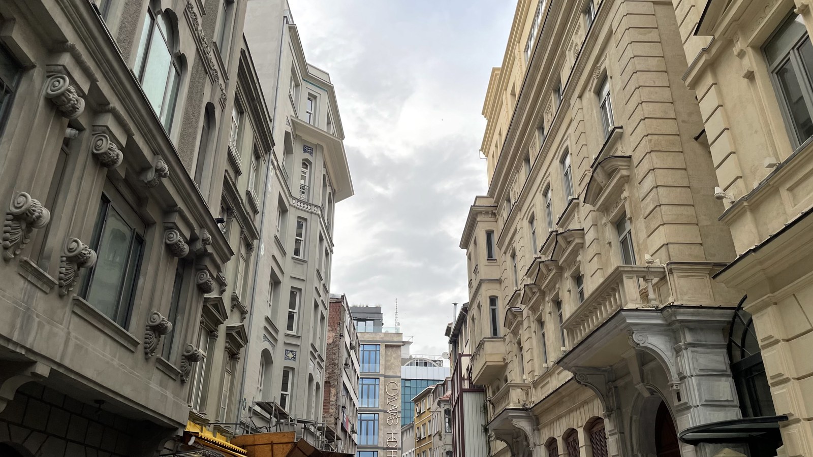 The close-set façades of Karaköy. October 2021.